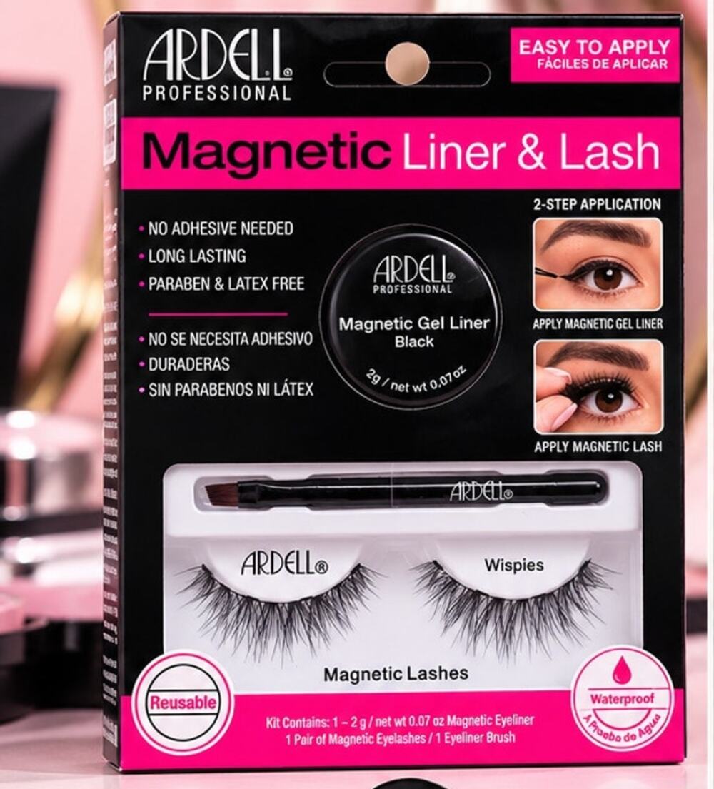 Ardell Magnetic Liner & Lash Wispies Kit Waterproof Reusable Black Gel